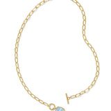 Daphne Link Chain Necklace Gold Sky Blue