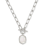 Daphne Link Chain Necklace Silver Ivory