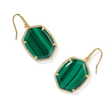 Daphne Pave Earring Gold Green Malachite