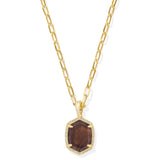 Daphne Pave Necklace Gold Smoky Quartz