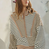 Striped Half Zip Pullover