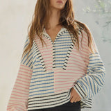 Striped Half Zip Pullover