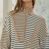 Striped Half Zip Pullover