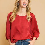 Christmas Crinkle Satin Top