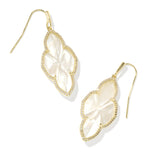 Abbie Pave Earring Gold Ivory Mother of Pearl