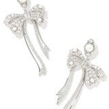 Krista Bow Statement Earring Silver White Mix