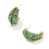 Krista Hoop Earring Gold Green Mix