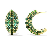 Krista Hoop Earring Gold Green Mix