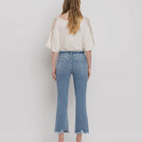 High Rise Frayed Crop Jean