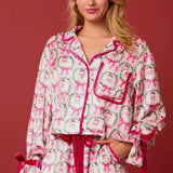 Satin Santa & Bows Pajama SET