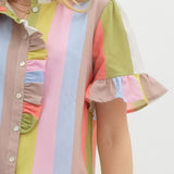 Multicolor Stripe Button Down