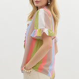 Multicolor Stripe Button Down